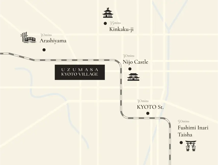 太秦映画村へのアクセスマップ